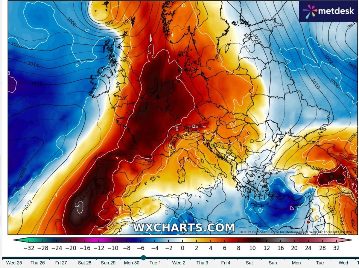 WASM Regional Center | Strong Heat Waves Sweep Europe While Jordan Experiences Moderate Weather