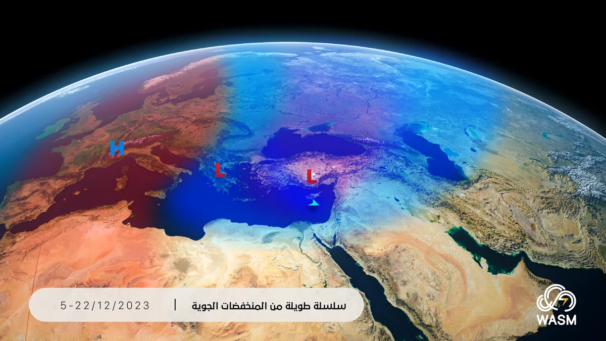 Jordan | Early Weather Alert: Extended Series of Low-Pressure Systems, Heavy Rainfall, and Cold Conditions