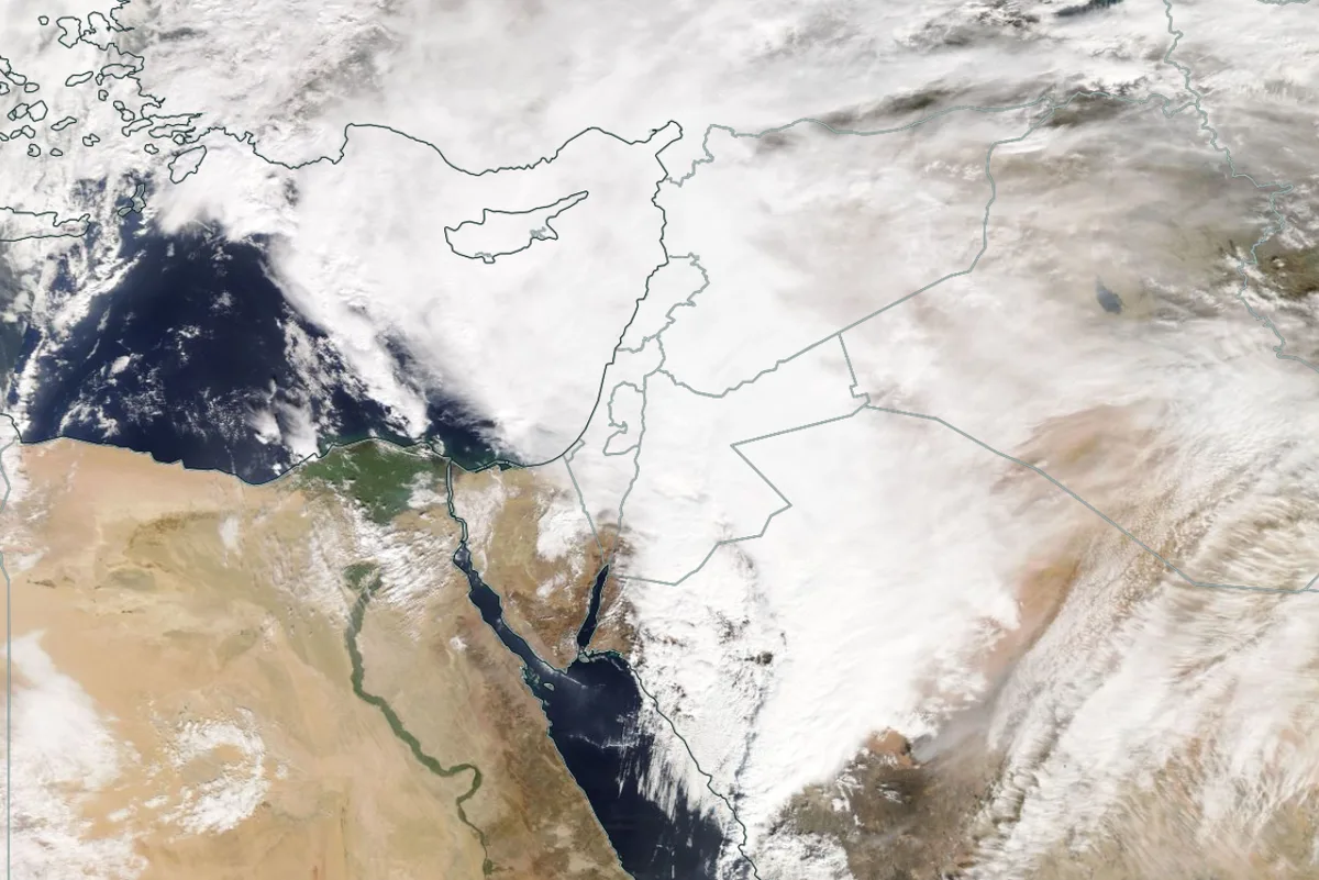 Jordan | Highly Active Low Pressure System with Heavy Rainfall Expected Across All Regions on Tuesday and Wednesday